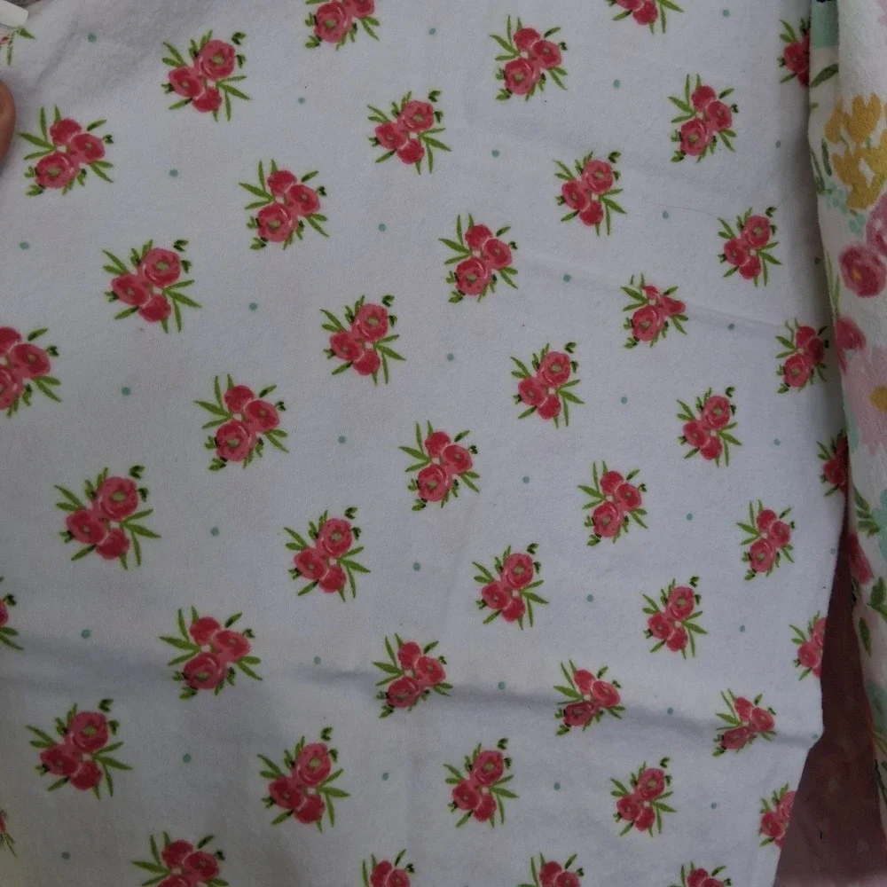 Vintage Y2K Baby Girl Receiving Blankets Lot Of 4 Pink Green Floral EUC